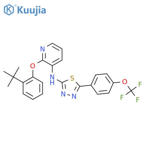 3-Pyridinamine,2-[2-(1,1-dimethylethyl)phenoxy]-N-[5-[4-(trifluoromethoxy)phenyl]-1,3,4-thiadiazol-2-yl]- structure