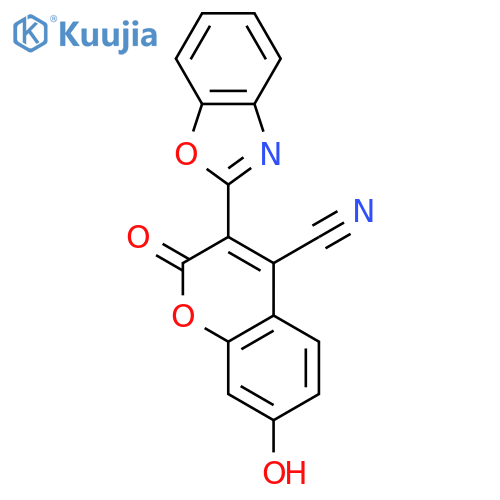2H-1-Benzopyran-4-carbonitrile,3-(2-benzoxazolyl)-7-hydroxy-2-oxo- structure