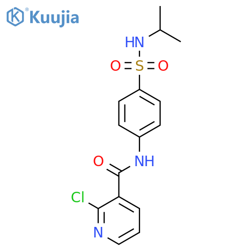 2-chloro-N-{4-[(propan-2-yl)sulfamoyl]phenyl}pyridine-3-carboxamide structure