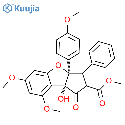 1H-Cyclopenta[b]benzofuran-2-carboxylic acid, 2,3,3a,8b-tetrahydro-8b-hydroxy-6,8-dimethoxy-3a-(4-methoxyphenyl)-1-oxo-3-phenyl-, methyl ester, (3aR,8bR)- structure