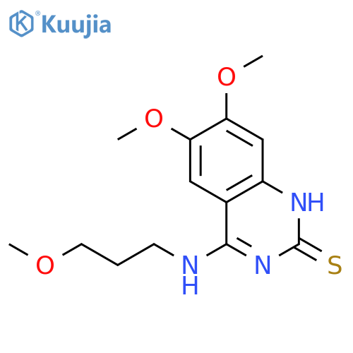 6,7-dimethoxy-4-(3-methoxypropyl)amino-1,2-dihydroquinazoline-2-thione structure