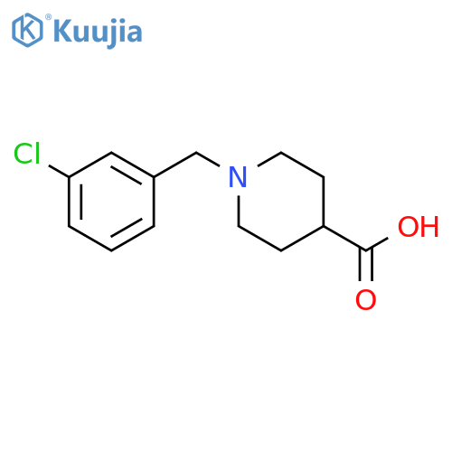 1-(3-chlorophenyl)methylpiperidine-4-carboxylic acid structure