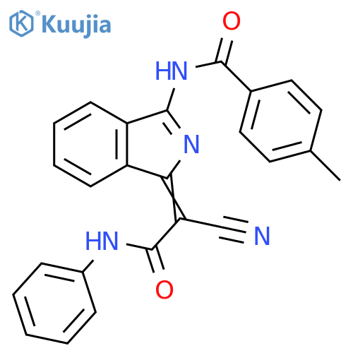 N-(1Z)-1-cyano(phenylcarbamoyl)methylidene-1H-isoindol-3-yl-4-methylbenzamide structure