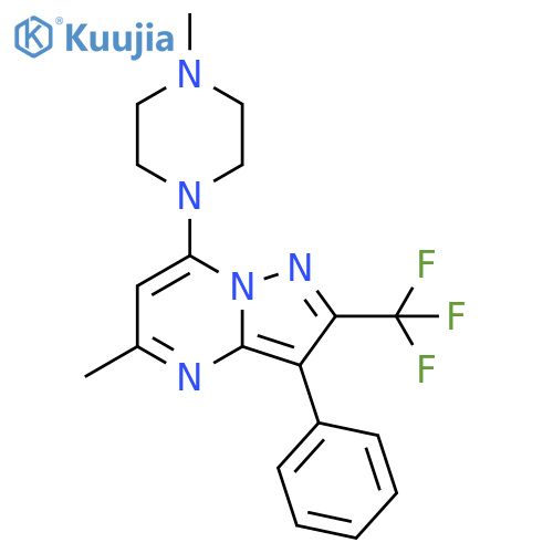 1-methyl-4-5-methyl-3-phenyl-2-(trifluoromethyl)pyrazolo1,5-apyrimidin-7-ylpiperazine structure