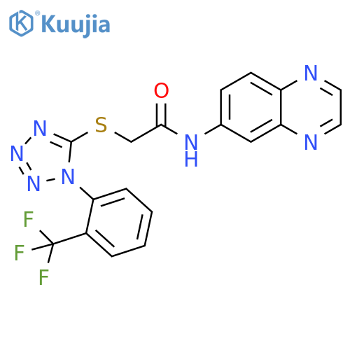 N-(quinoxalin-6-yl)-2-({1-2-(trifluoromethyl)phenyl-1H-1,2,3,4-tetrazol-5-yl}sulfanyl)acetamide structure