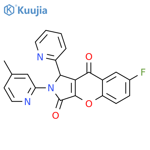 7-fluoro-2-(4-methylpyridin-2-yl)-1-(pyridin-2-yl)-1H,2H,3H,9H-chromeno2,3-cpyrrole-3,9-dione structure