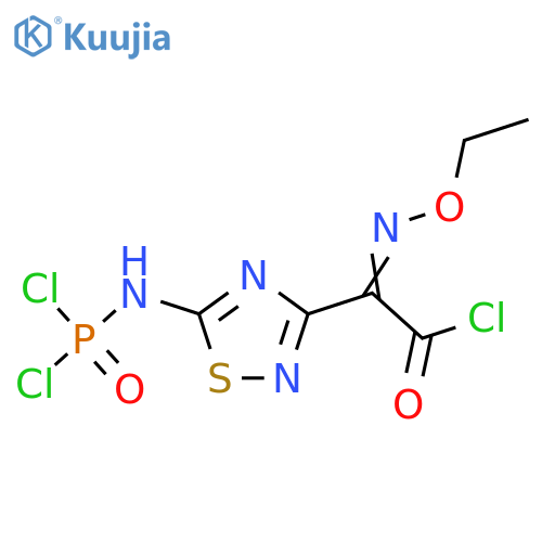 2-[5-(Dichlorophosphorylamino)-1,2,4-thiadiazol-3-yl]-2-ethoxyiminoacetyl chloride structure