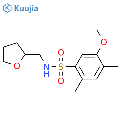 5-methoxy-2,4-dimethyl-N-(oxolan-2-yl)methylbenzene-1-sulfonamide structure