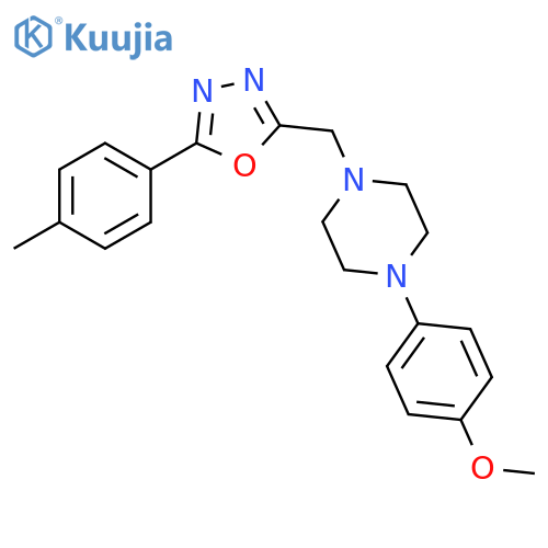 1-(4-methoxyphenyl)-4-{5-(4-methylphenyl)-1,3,4-oxadiazol-2-ylmethyl}piperazine structure