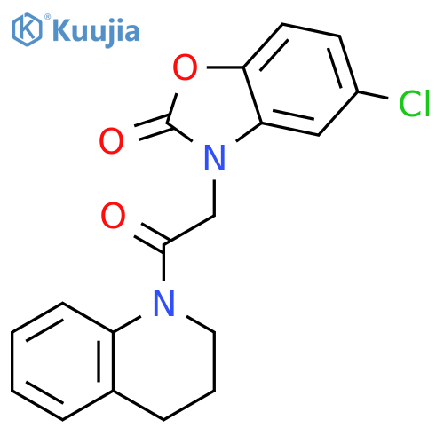 5-chloro-3-2-oxo-2-(1,2,3,4-tetrahydroquinolin-1-yl)ethyl-2,3-dihydro-1,3-benzoxazol-2-one structure