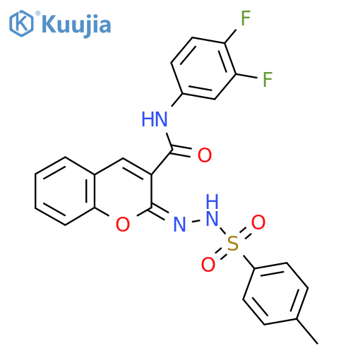 (2E)-N-(3,4-difluorophenyl)-2-(4-methylbenzenesulfonamido)imino-2H-chromene-3-carboxamide structure