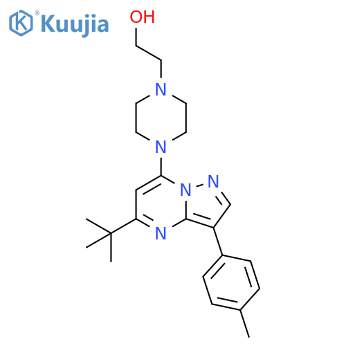 2-{4-5-tert-butyl-3-(4-methylphenyl)pyrazolo1,5-apyrimidin-7-ylpiperazin-1-yl}ethan-1-ol structure
