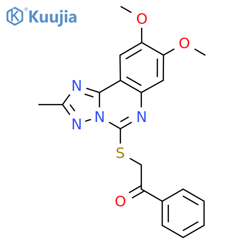 2-({8,9-dimethoxy-2-methyl-1,2,4triazolo1,5-cquinazolin-5-yl}sulfanyl)-1-phenylethan-1-one structure