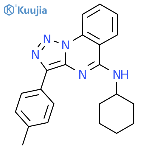 N-cyclohexyl-3-(4-methylphenyl)-1,2,3triazolo1,5-aquinazolin-5-amine structure