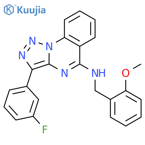 3-(3-fluorophenyl)-N-(2-methoxyphenyl)methyl-1,2,3triazolo1,5-aquinazolin-5-amine structure