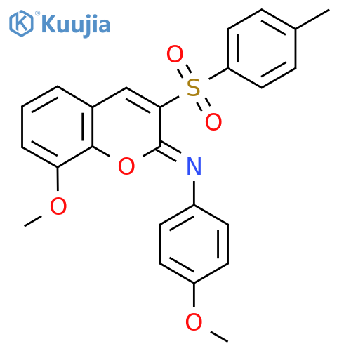 (2Z)-8-methoxy-N-(4-methoxyphenyl)-3-(4-methylbenzenesulfonyl)-2H-chromen-2-imine structure