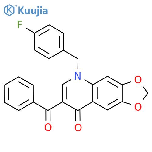 7-benzoyl-5-(4-fluorophenyl)methyl-2H,5H,8H-1,3dioxolo4,5-gquinolin-8-one structure
