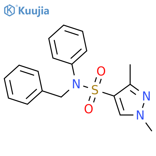 N-benzyl-1,3-dimethyl-N-phenyl-1H-pyrazole-4-sulfonamide structure