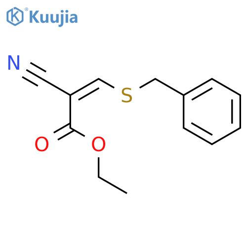 2-Propenoic acid, 2-cyano-3-[(phenylmethyl)thio]-, ethyl ester structure