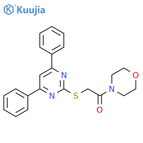 2-(4,6-diphenylpyrimidin-2-yl)sulfanyl-1-(morpholin-4-yl)ethan-1-one structure