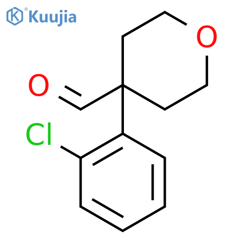 4-(2-Chlorophenyl)tetrahydro-2H-pyran-4-carboxaldehyde structure