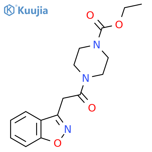 ethyl 4-2-(1,2-benzoxazol-3-yl)acetylpiperazine-1-carboxylate structure