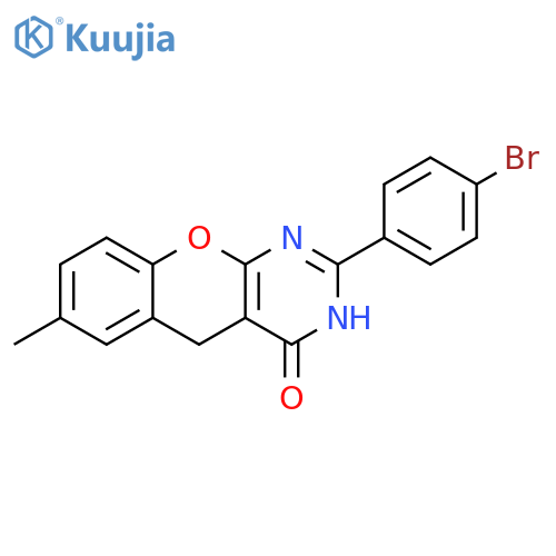 2-(4-bromophenyl)-7-methyl-3H,4H,5H-chromeno2,3-dpyrimidin-4-one structure