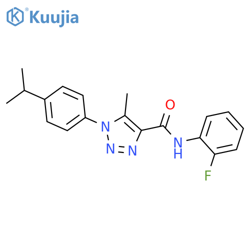 N-(2-fluorophenyl)-5-methyl-1-4-(propan-2-yl)phenyl-1H-1,2,3-triazole-4-carboxamide structure
