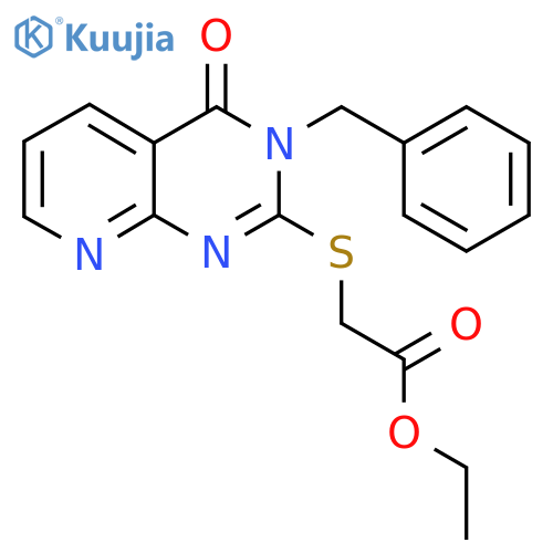 ethyl 2-({3-benzyl-4-oxo-3H,4H-pyrido2,3-dpyrimidin-2-yl}sulfanyl)acetate structure