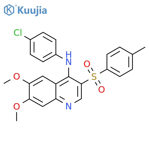 N-(4-chlorophenyl)-6,7-dimethoxy-3-(4-methylbenzenesulfonyl)quinolin-4-amine structure