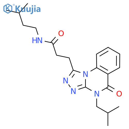 N-(3-methylbutyl)-3-4-(2-methylpropyl)-5-oxo-4H,5H-1,2,4triazolo4,3-aquinazolin-1-ylpropanamide structure