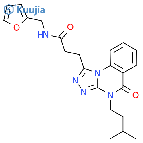 N-(furan-2-yl)methyl-3-4-(3-methylbutyl)-5-oxo-4H,5H-1,2,4triazolo4,3-aquinazolin-1-ylpropanamide structure