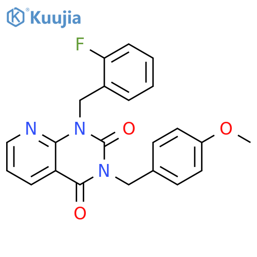 1-(2-fluorophenyl)methyl-3-(4-methoxyphenyl)methyl-1H,2H,3H,4H-pyrido2,3-dpyrimidine-2,4-dione structure