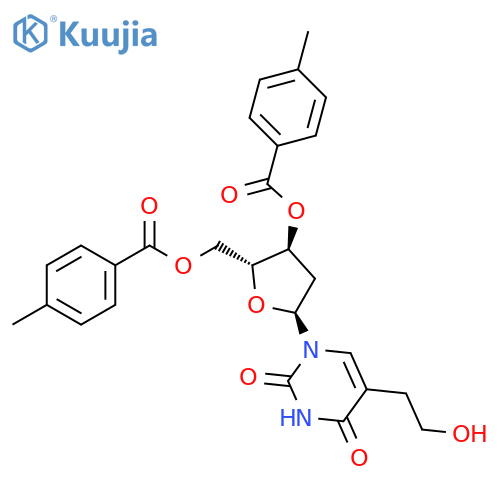 2,4(1H,3H)-Pyrimidinedione, 1-[2-deoxy-3,5-bis-O-(4-methylbenzoyl)-α-D-erythro-pentofuranosyl]-5-(2-hydroxyethyl)- structure