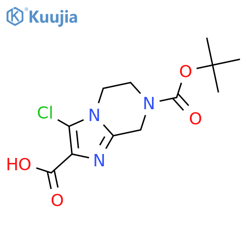 7-(tert-Butoxycarbonyl)-3-chloro-5,6,7,8-tetrahydroimidazo1,2-apyrazine-2-carboxylicacid structure
