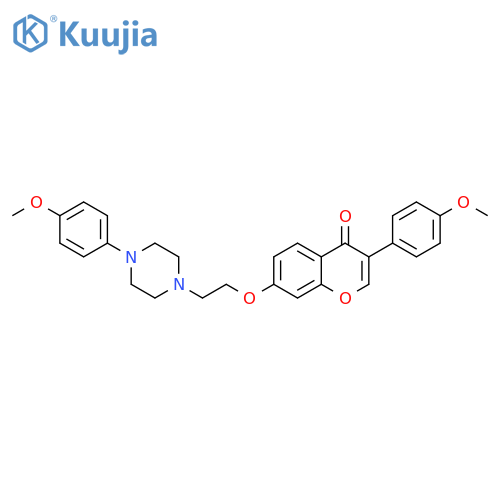 3-(4-methoxyphenyl)-7-{2-4-(4-methoxyphenyl)piperazin-1-ylethoxy}-4H-chromen-4-one structure