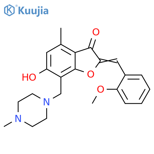 (2Z)-6-hydroxy-2-(2-methoxyphenyl)methylidene-4-methyl-7-(4-methylpiperazin-1-yl)methyl-2,3-dihydro-1-benzofuran-3-one structure