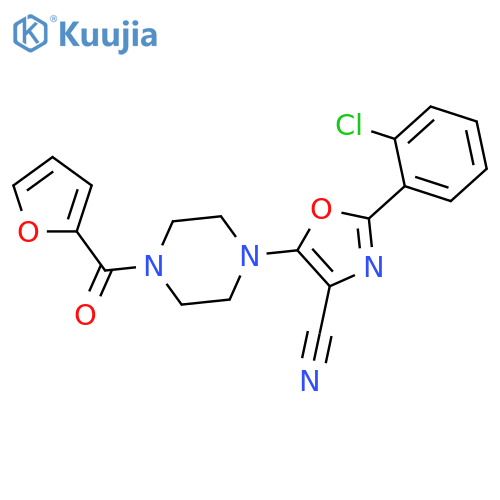2-(2-chlorophenyl)-5-4-(furan-2-carbonyl)piperazin-1-yl-1,3-oxazole-4-carbonitrile structure