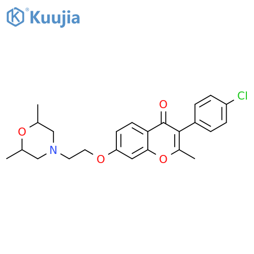 3-(4-chlorophenyl)-7-[2-(2,6-dimethylmorpholin-4-yl)ethoxy]-2-methyl-4H-chromen-4-one structure