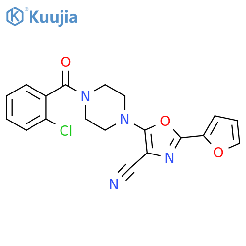 5-4-(2-chlorobenzoyl)piperazin-1-yl-2-(furan-2-yl)-1,3-oxazole-4-carbonitrile structure