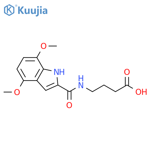 4-[(4,7-dimethoxy-1H-indole-2-carbonyl)amino]butanoic acid structure