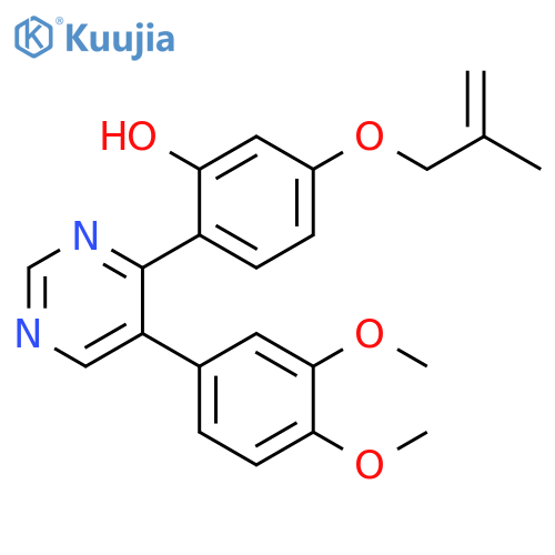 2-5-(3,4-dimethoxyphenyl)pyrimidin-4-yl-5-(2-methylprop-2-en-1-yl)oxyphenol structure