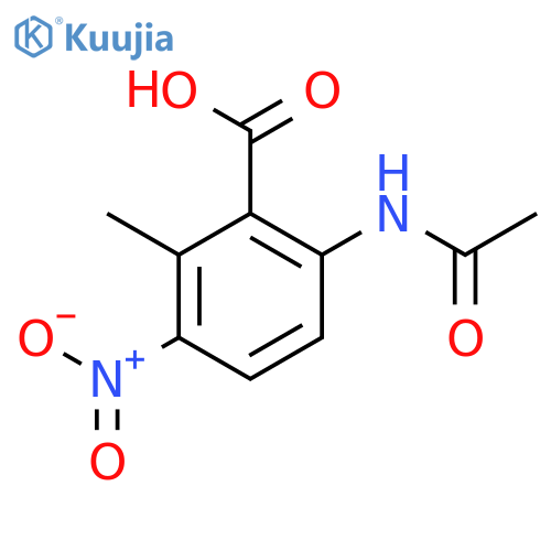 Benzoic acid, 6-(acetylamino)-2-methyl-3-nitro- structure