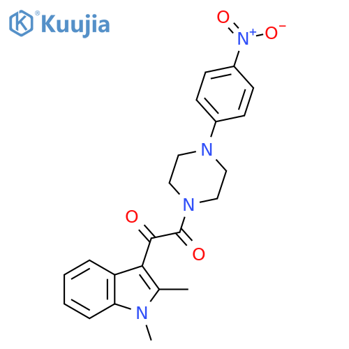 1-(1,2-dimethyl-1H-indol-3-yl)-2-4-(4-nitrophenyl)piperazin-1-ylethane-1,2-dione structure