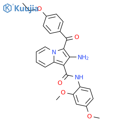 2-amino-N-(2,4-dimethoxyphenyl)-3-(4-ethoxybenzoyl)indolizine-1-carboxamide structure