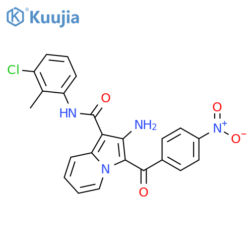 2-amino-N-(3-chloro-2-methylphenyl)-3-(4-nitrobenzoyl)indolizine-1-carboxamide structure