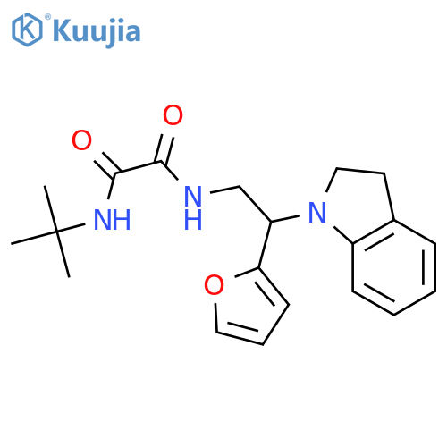 N-tert-butyl-N'-2-(2,3-dihydro-1H-indol-1-yl)-2-(furan-2-yl)ethylethanediamide structure