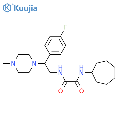 N'-cycloheptyl-N-2-(4-fluorophenyl)-2-(4-methylpiperazin-1-yl)ethylethanediamide structure