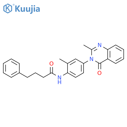 N-2-methyl-4-(2-methyl-4-oxo-3,4-dihydroquinazolin-3-yl)phenyl-4-phenylbutanamide structure