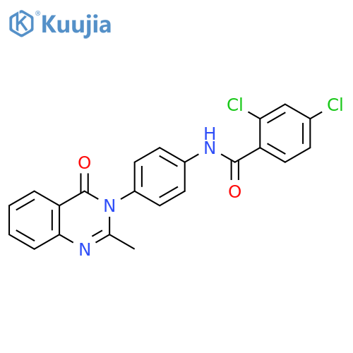2,4-dichloro-N-4-(2-methyl-4-oxo-3,4-dihydroquinazolin-3-yl)phenylbenzamide structure
